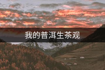 我的普洱生茶觀