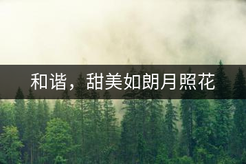和諧，甜美如朗月照花