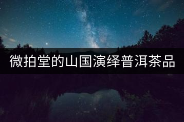 微拍堂的山國(guó)演繹普洱茶品質(zhì)如何？