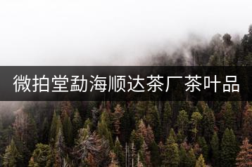 微拍堂勐海順達(dá)茶廠茶葉品質(zhì)如何？