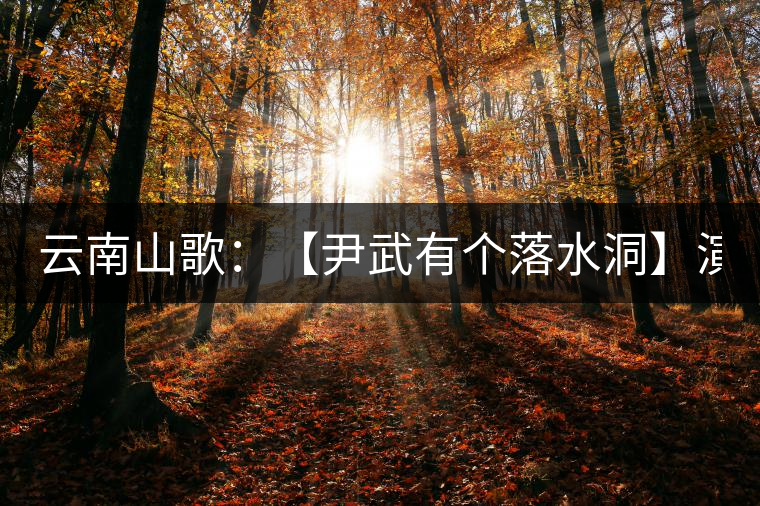 云南山歌:【尹武有個(gè)落水洞】演唱 唐夢 向萬陽 云南山歌:【尹武有個(gè)落水洞】演唱 唐夢 向萬陽