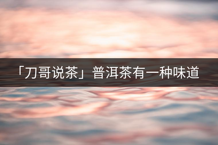「刀哥說(shuō)茶」普洱茶有一種味道，只可意會(huì)不可言傳