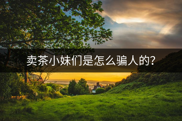 賣茶小妹們是怎么騙人的？