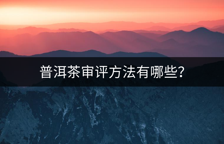普洱茶審評(píng)方法有哪些？