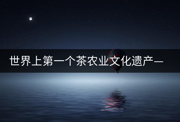 世界上第一個茶農業(yè)文化遺產——普洱古茶園 世界上第一個茶農業(yè)文化遺產——普洱古茶園