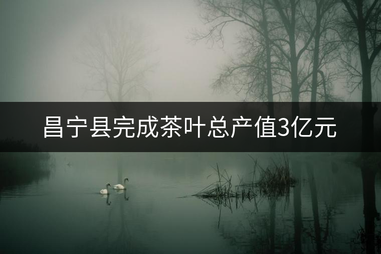 昌寧縣完成茶葉總產(chǎn)值3億元