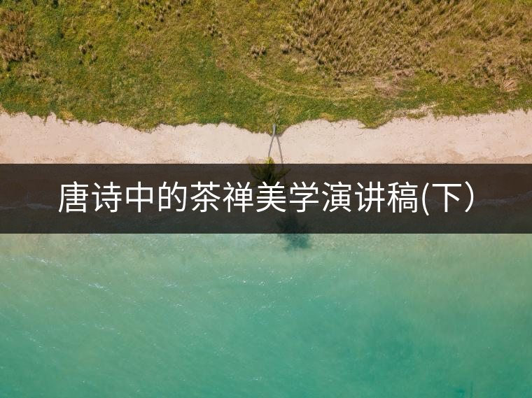 唐詩中的茶禪美學(xué)演講稿(下）