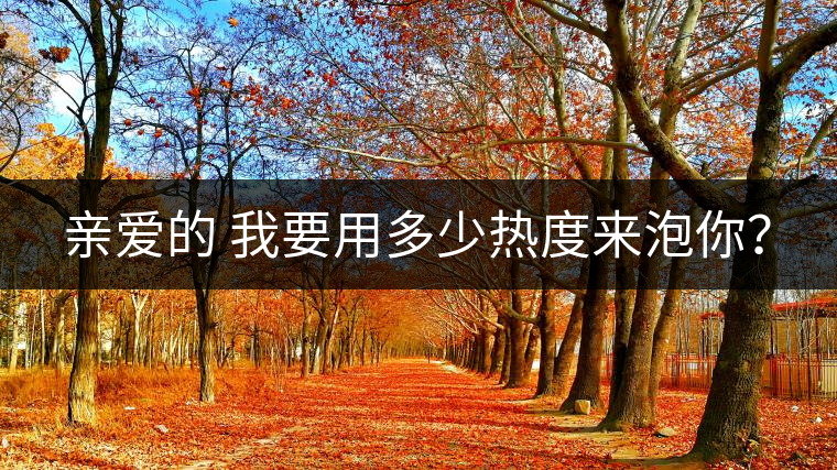 親愛的 我要用多少熱度來泡你？