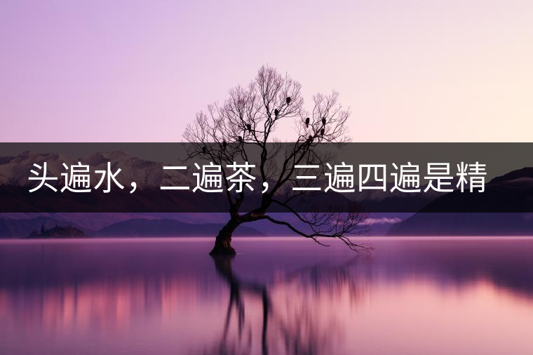頭遍水，二遍茶，三遍四遍是精華