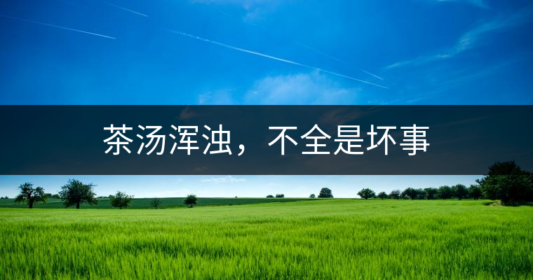 茶湯渾濁，不全是壞事