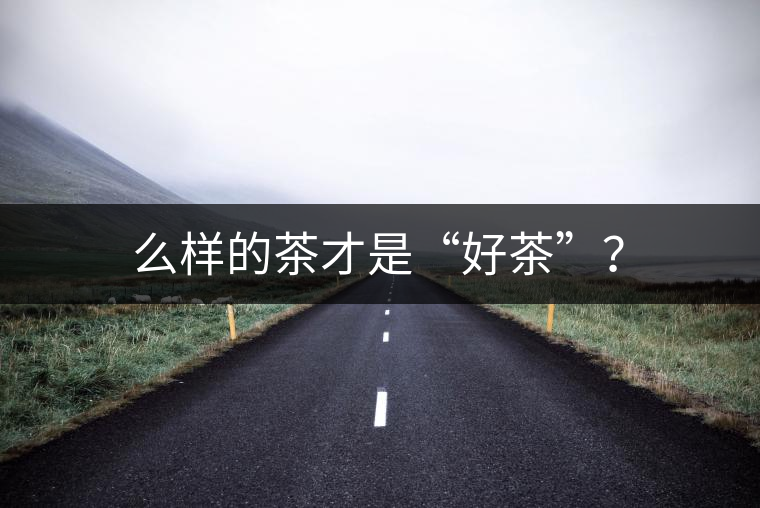 么樣的茶才是“好茶”？