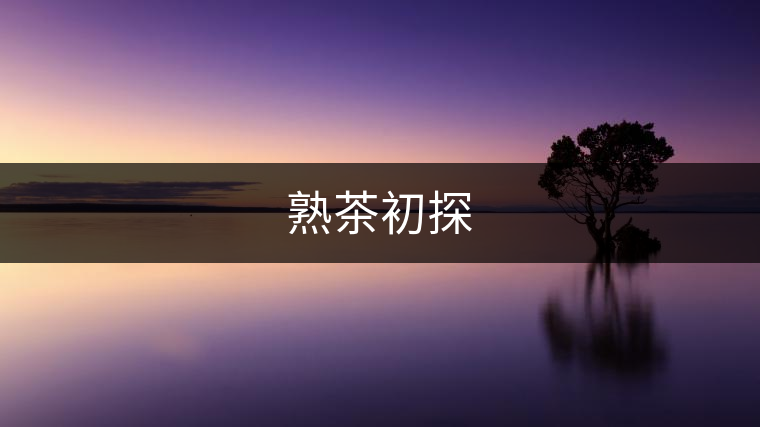 熟茶初探 熟茶初探