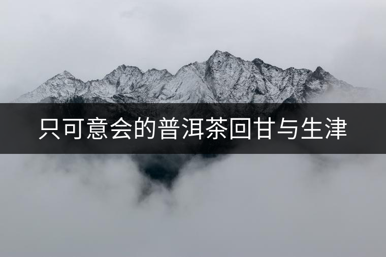 只可意會的普洱茶回甘與生津