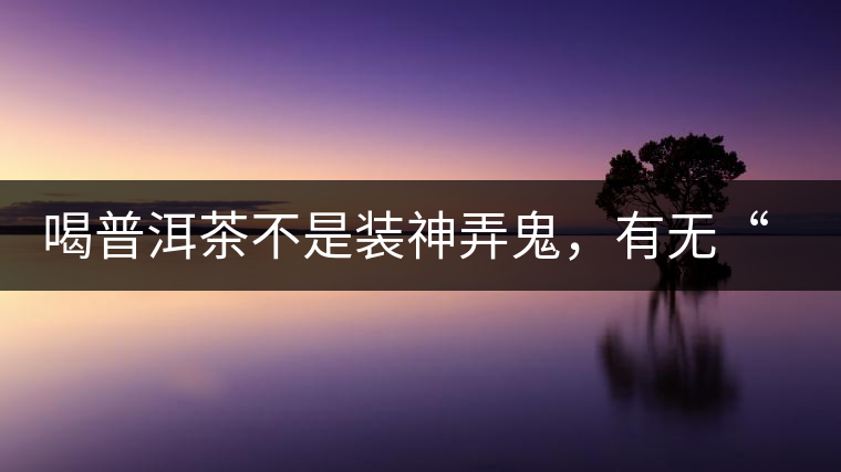 喝普洱茶不是裝神弄鬼，有無“茶氣”不要盲目崇拜