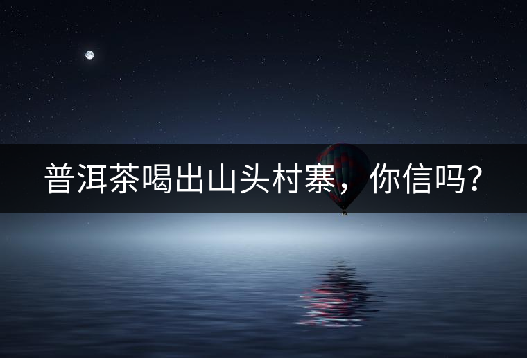 普洱茶喝出山頭村寨，你信嗎？