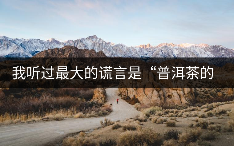我聽過最大的謊言是“普洱茶的苦、澀、濃，就是霸氣”
