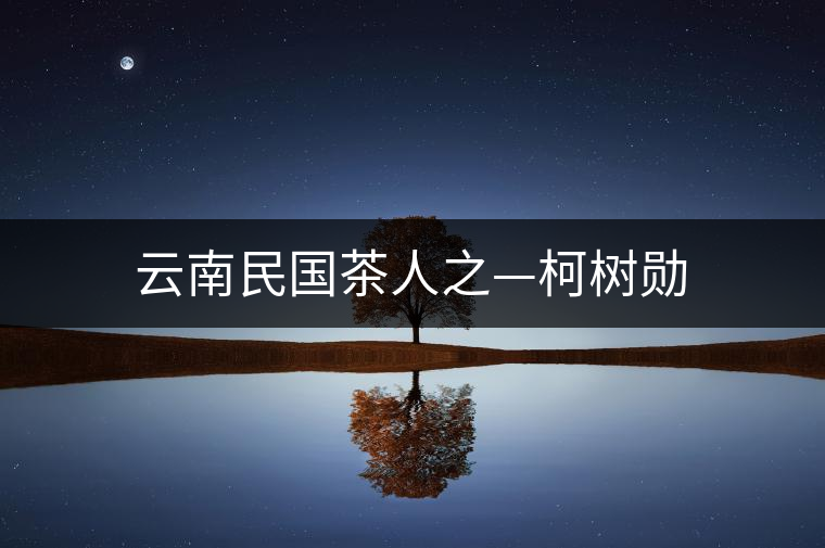 云南民國茶人之—柯樹勛 云南民國茶人之—柯樹勛