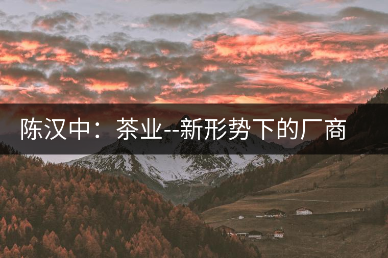 陳漢中：茶業(yè)--新形勢(shì)下的廠商營銷突圍