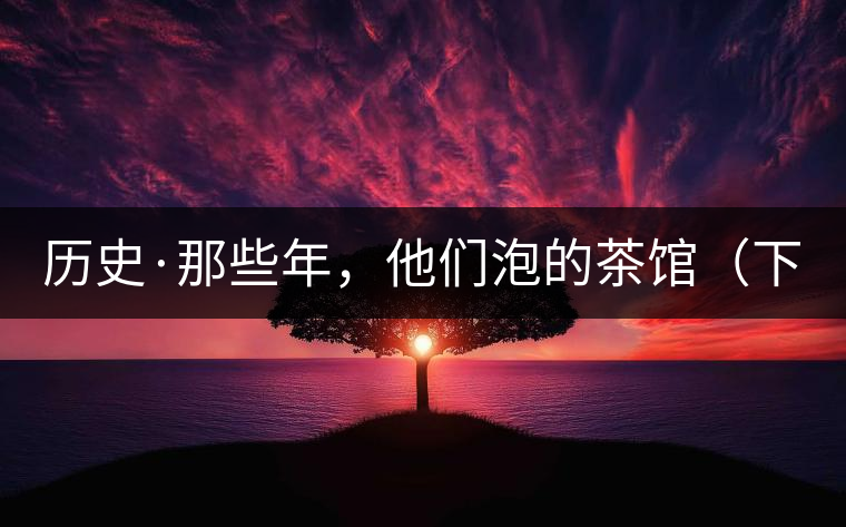 歷史·那些年，他們泡的茶館（下）