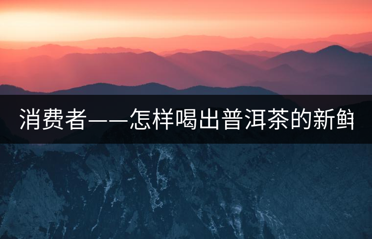 消費(fèi)者——怎樣喝出普洱茶的新鮮？