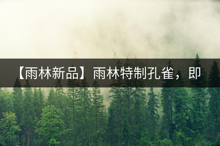 【雨林新品】雨林特制孔雀，即將妙態(tài)綻放