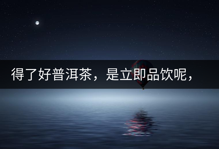 得了好普洱茶，是立即品飲呢，還是收藏？