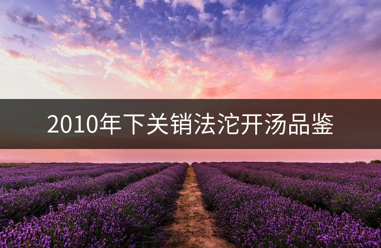 2010年下關(guān)銷法沱開湯品鑒