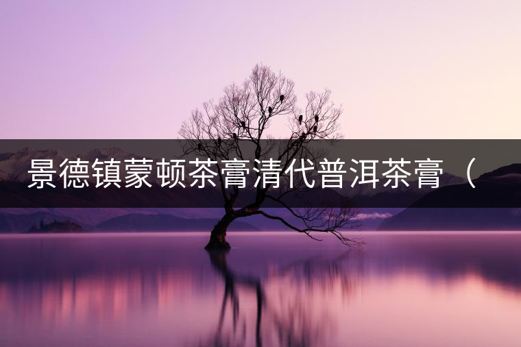 景德鎮(zhèn)蒙頓茶膏清代普洱茶膏(復(fù)刻版)品評(píng) 景德鎮(zhèn)蒙頓茶膏清代普洱茶膏(復(fù)刻版)品評(píng)