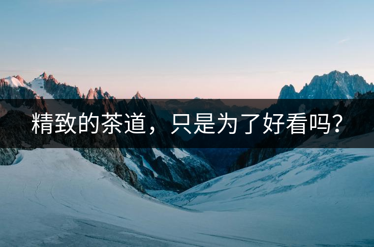 精致的茶道，只是為了好看嗎？