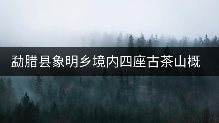 勐臘縣象明鄉(xiāng)境內四座古茶山概述