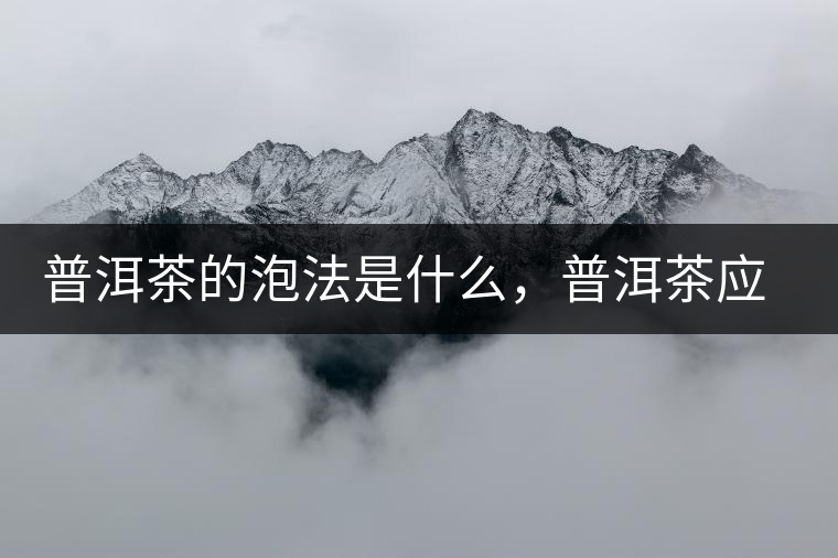 普洱茶的泡法是什么，普洱茶應該怎么泡？