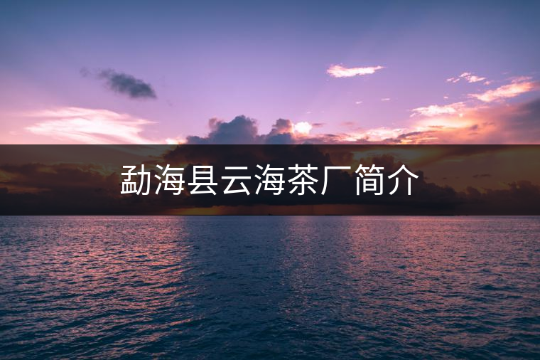 勐海縣云海茶廠簡(jiǎn)介