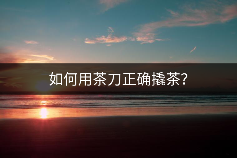 如何用茶刀正確撬茶？