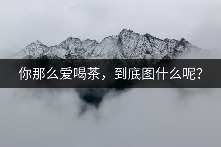 你那么愛喝茶，到底圖什么呢？