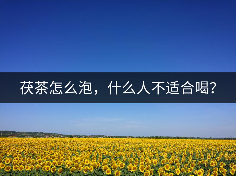 茯茶怎么泡，什么人不適合喝？