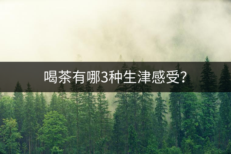 喝茶有哪3種生津感受？