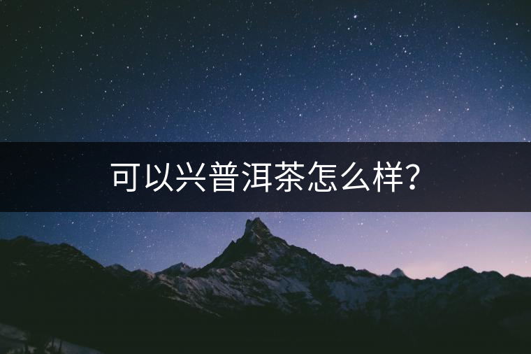 可以興普洱茶怎么樣？