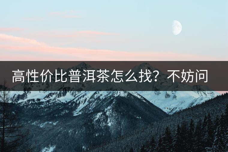 高性價比普洱茶怎么找？不妨問問你的舌尖