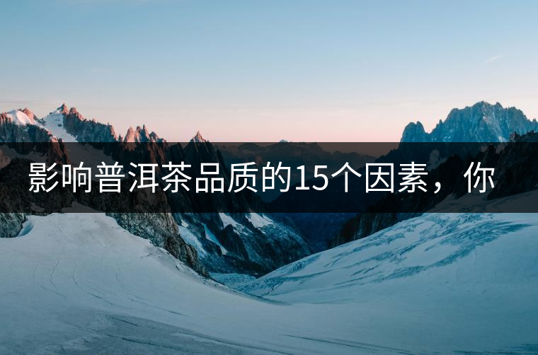 影響普洱茶品質(zhì)的15個(gè)因素，你知道幾個(gè)？