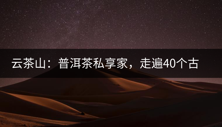 云茶山：普洱茶私享家，走遍40個(gè)古寨，24小時(shí)提供專家評(píng)分與產(chǎn)地茶農(nóng)一手報(bào)價(jià)