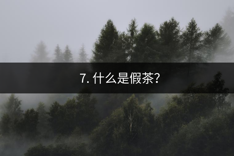 ? 7. 什么是假茶？