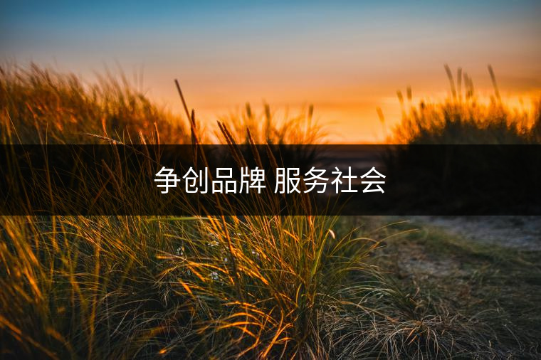 爭創(chuàng)品牌 服務社會